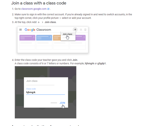 Join with a google classroom Image 